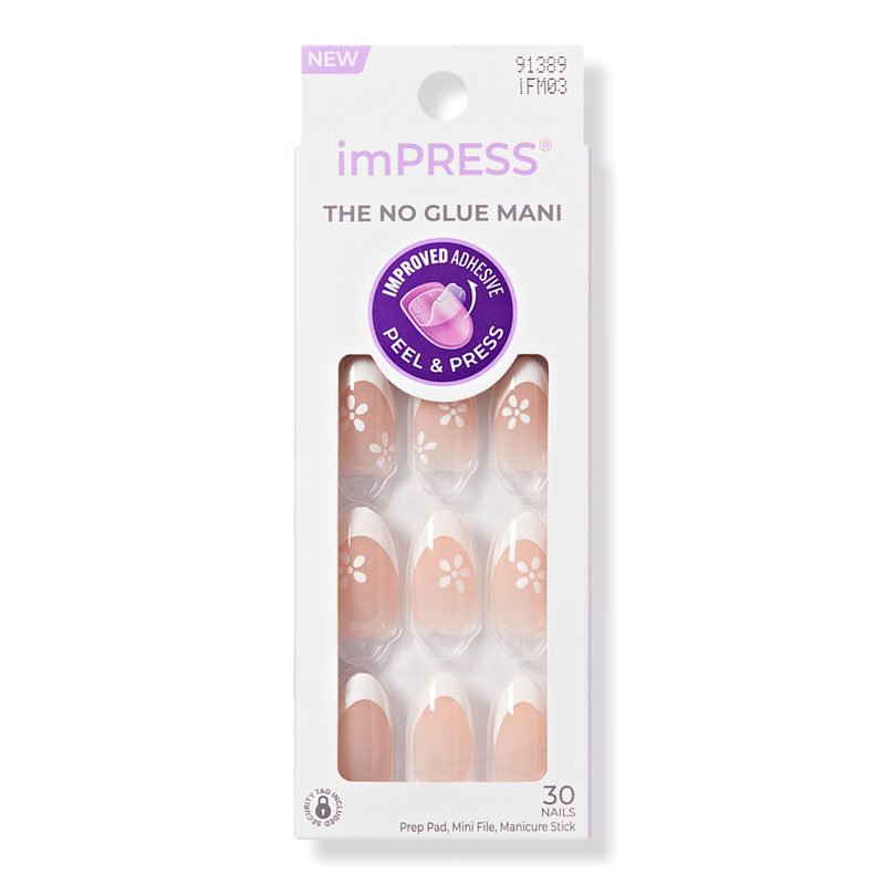 Impress French Design Medium Almond Press On Nails - Fearless