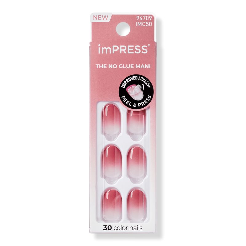 Impress Ombre Color Short Oval Press On Nails - Beat The Heat