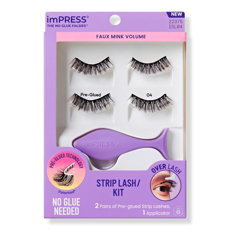 Impress Pre-Glued Strip Lashes Kit - Faux Mink Volume