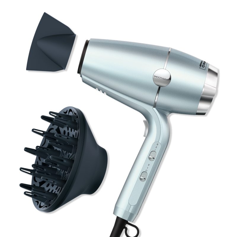 InfinitiPRO By Conair SmoothWrap Hair Dryer with Dual Ion Therapy - Light Blue Metallic