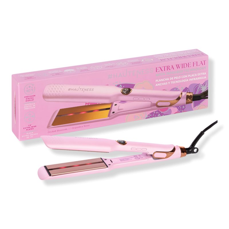 Infrared Digital Flat Iron with Extra Wide Tourmaline Plates - Pink