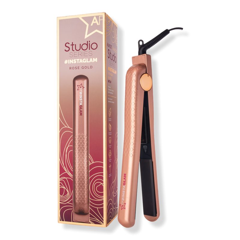 Instaglam Tourmaline Ionic Flat Iron with Rose Gold Accents - Pink