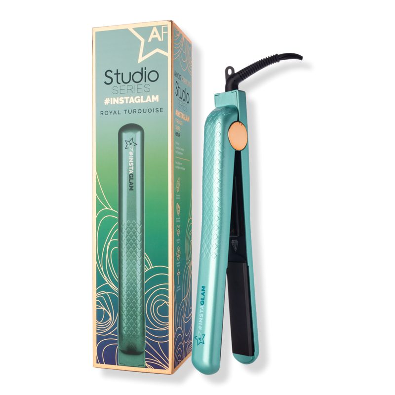 Instaglam Tourmaline Ionic Flat Iron with Rose Gold Accents - Turquoise
