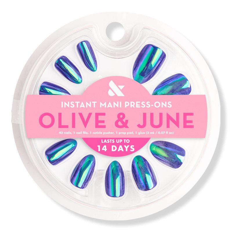 Instant Mani Press-On Nails Electric Blue Iridescent