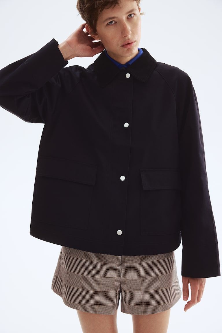 Jacket with Corduroy Collar