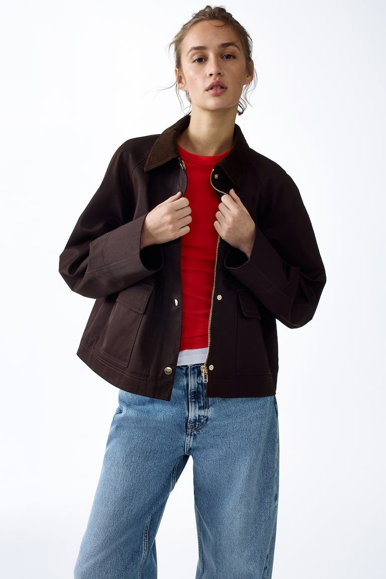 Jacket with Corduroy Collar