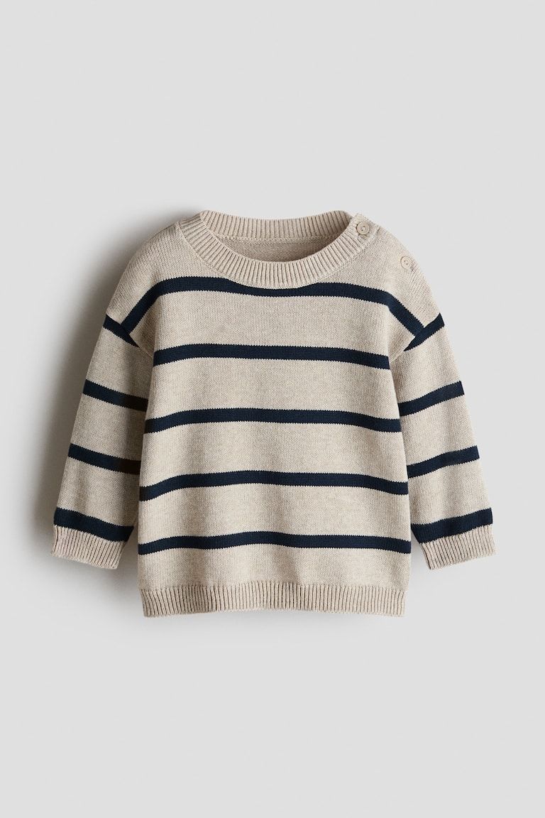Jacquard-Knit Cotton Sweater