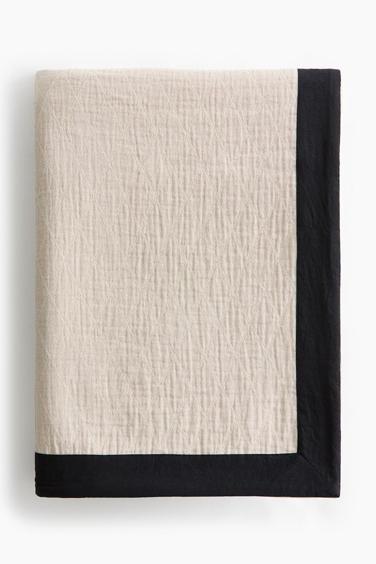 Jacquard-Weave Linen-Blend Bedspread