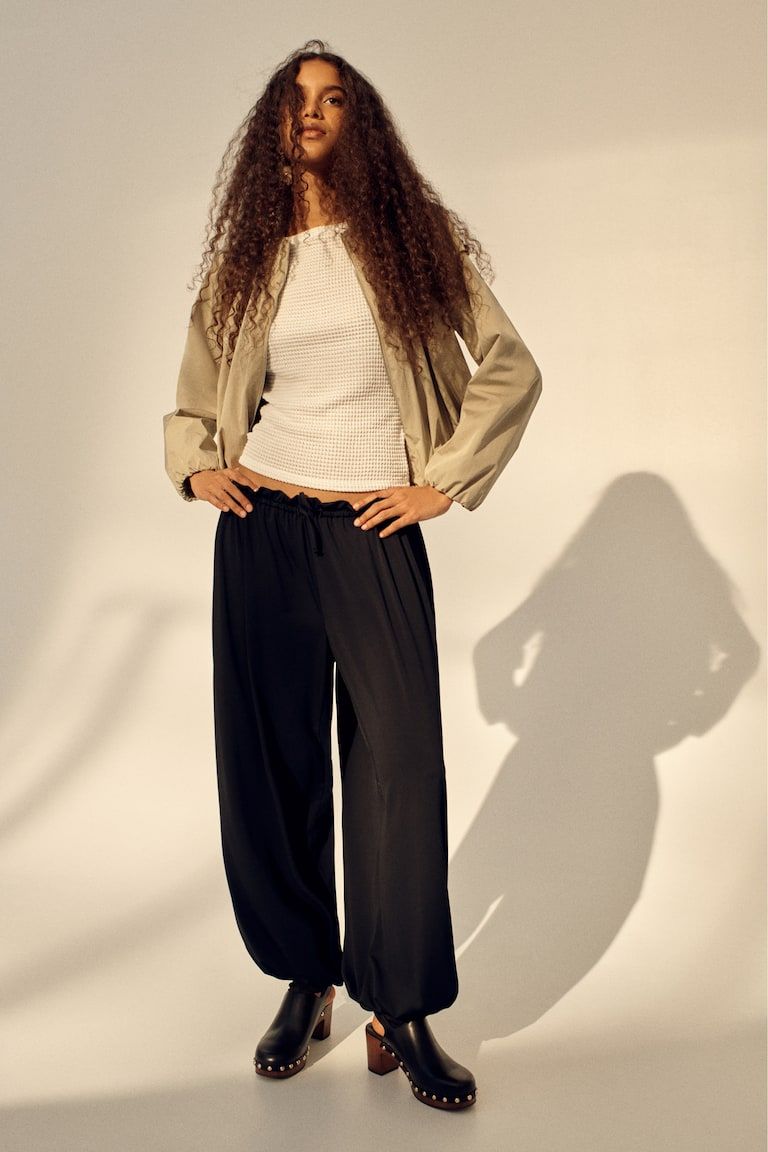 Jersey balloon trousers