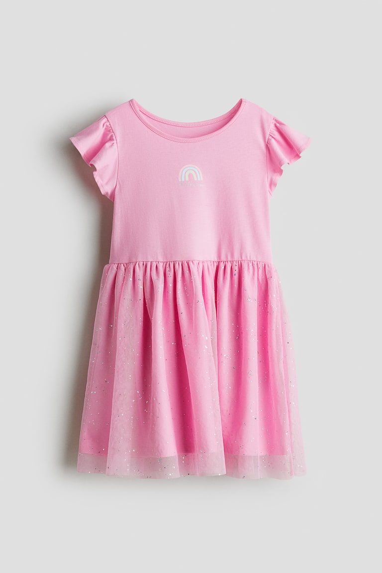 Jersey Dress with Tulle Skirt