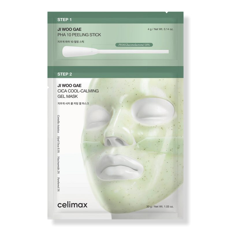 Ji Woo Gae Cica Pha Peel 2-Step Gel Mask - 4 ct
