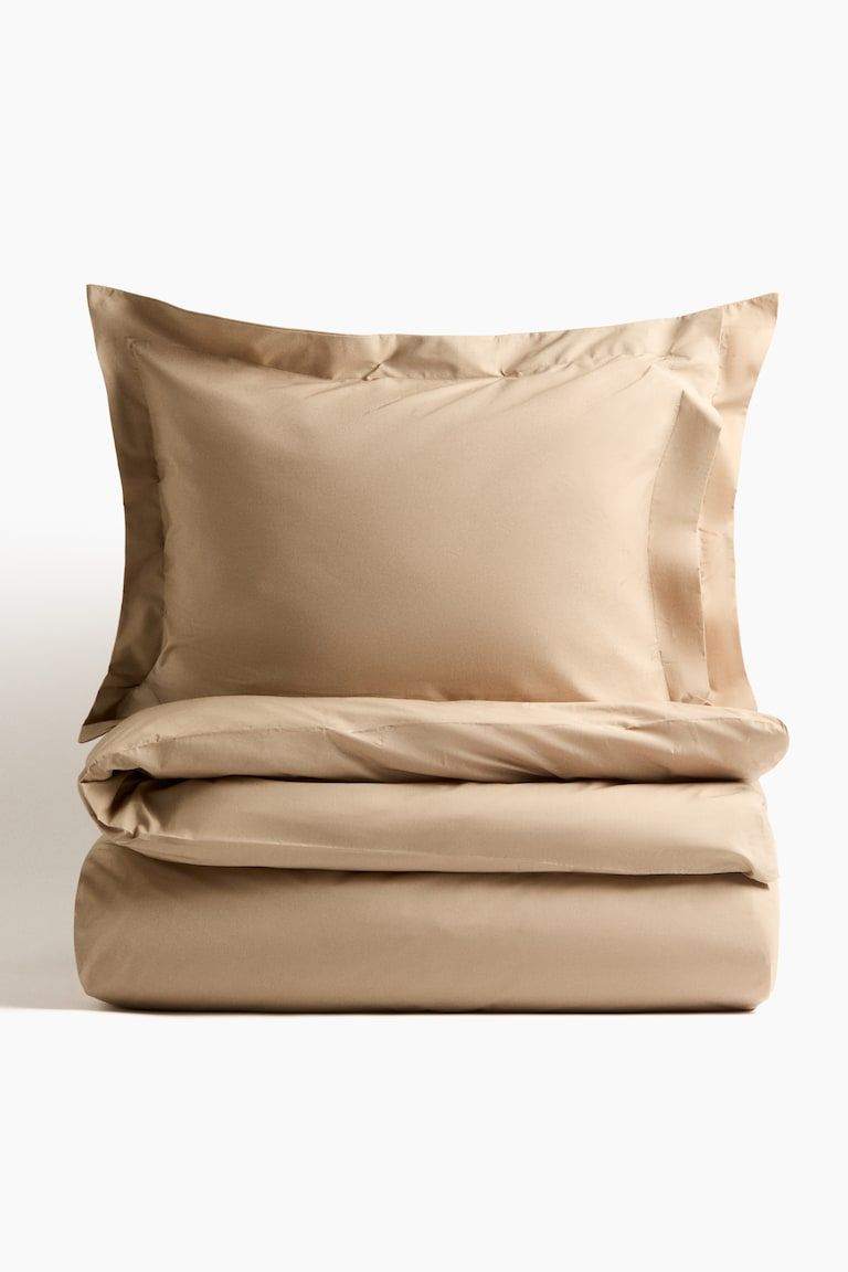 King/Queen Cotton Percale Duvet Cover Set