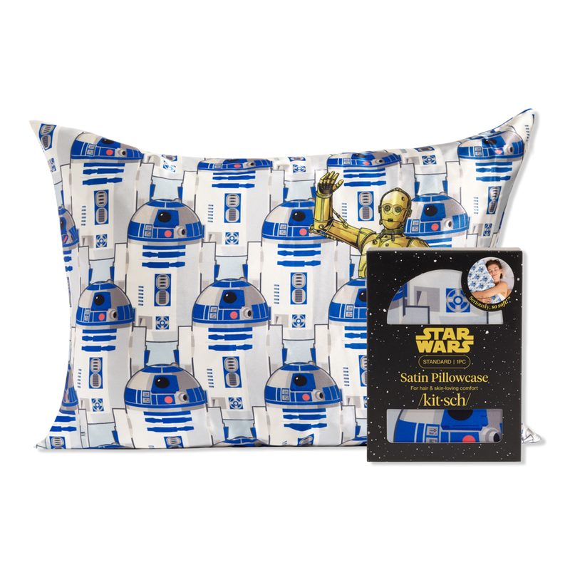 Kitsch x Star Wars Standard Satin Pillowcase - R2-D2 & C-3PO