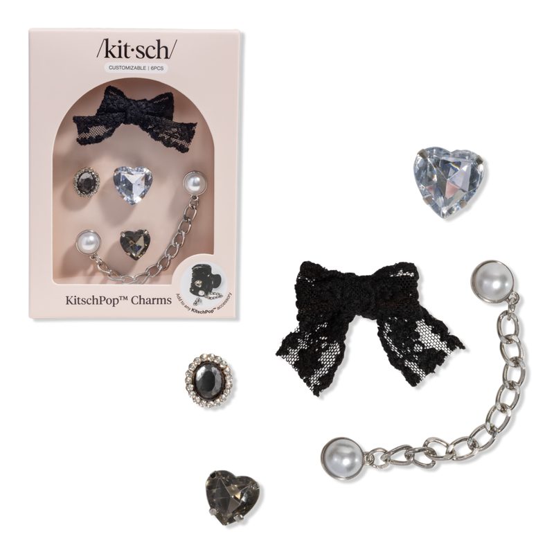Kitschpop Charms 6 Piece Set - Vintage Black