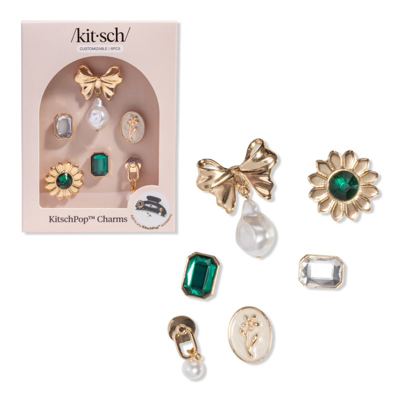 Kitschpop Charms 6 Piece Set - Vintage Emeralds