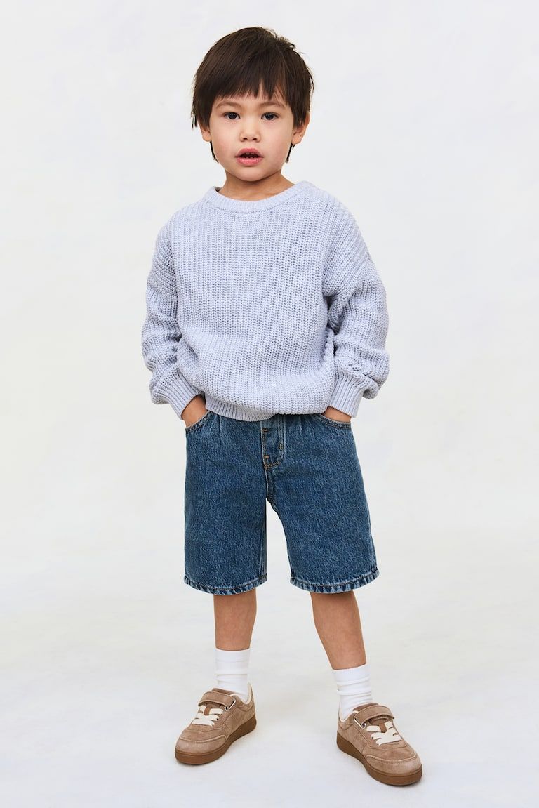 Knee-length Denim Shorts