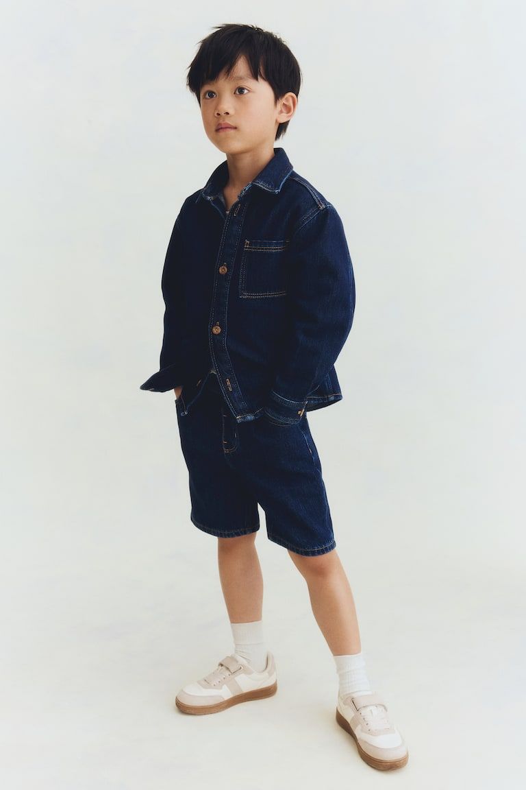 Knee-length Denim Shorts