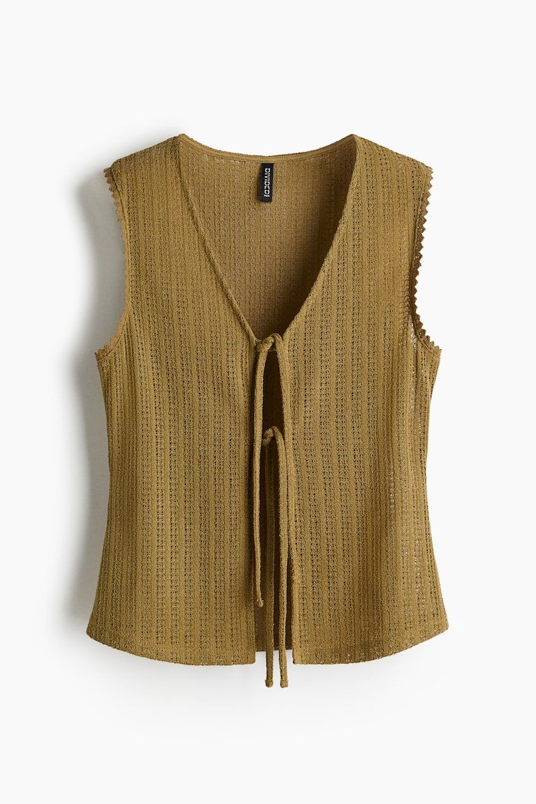 Knit Tie-Front Top