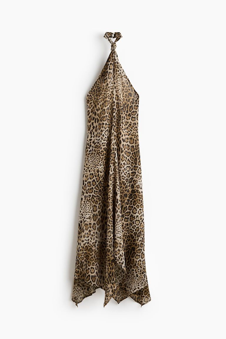 Knot-Detail Halterneck Dress