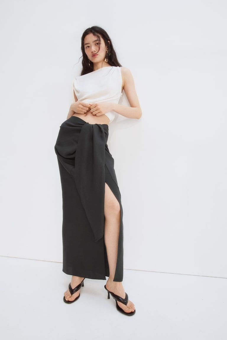 Knot-Detail Maxi Skirt