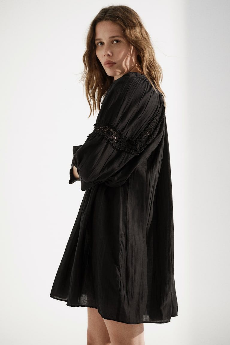 Lace-Inset Tunic Dress
