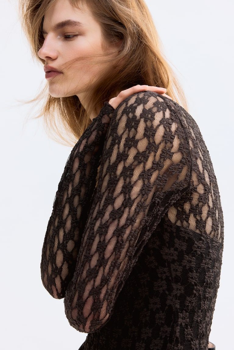 Lace-Look Thong Bodysuit