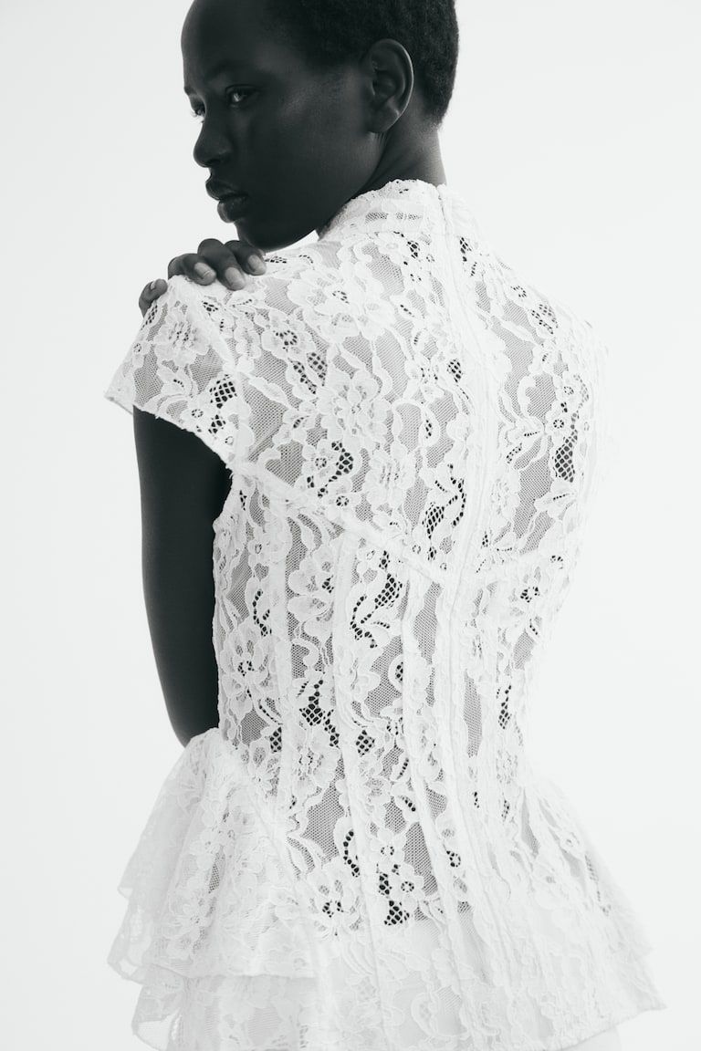 Lace Peplum Top