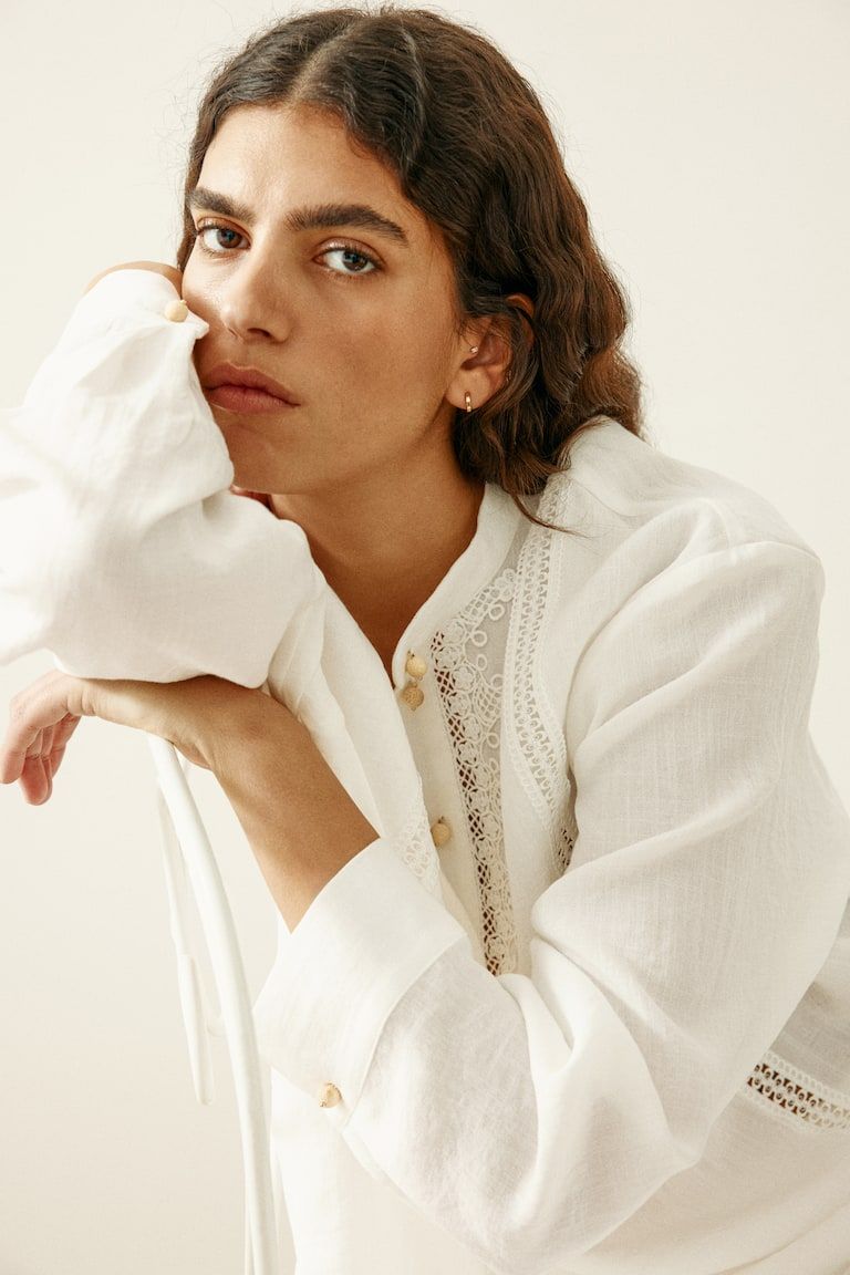 Lace-Trimmed Blouse