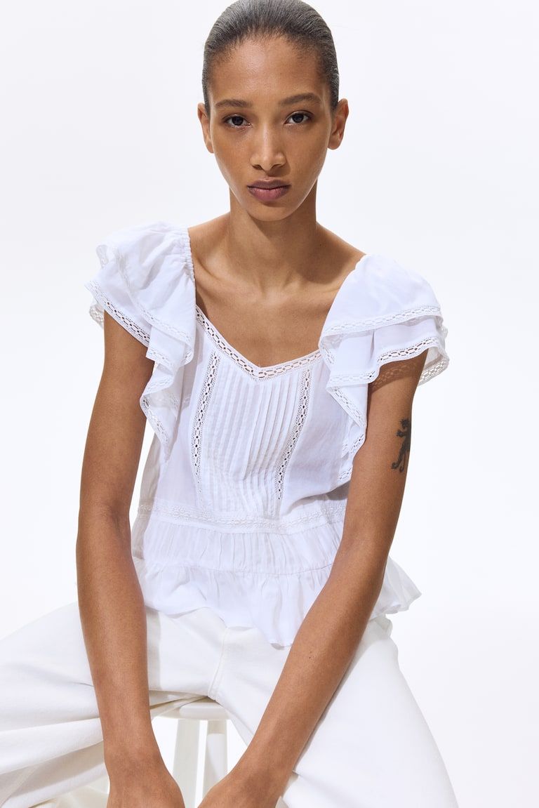 Lace-Trimmed Blouse