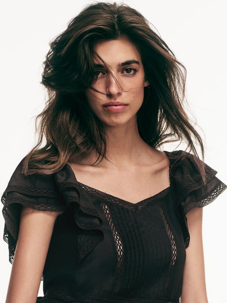 Lace-Trimmed Blouse