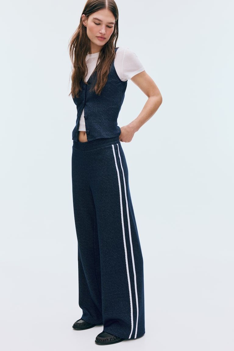 Lace-Trimmed Jersey Pants