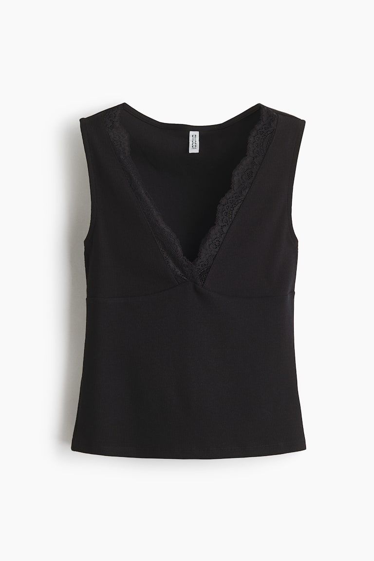 Lace-Trimmed Tank Top