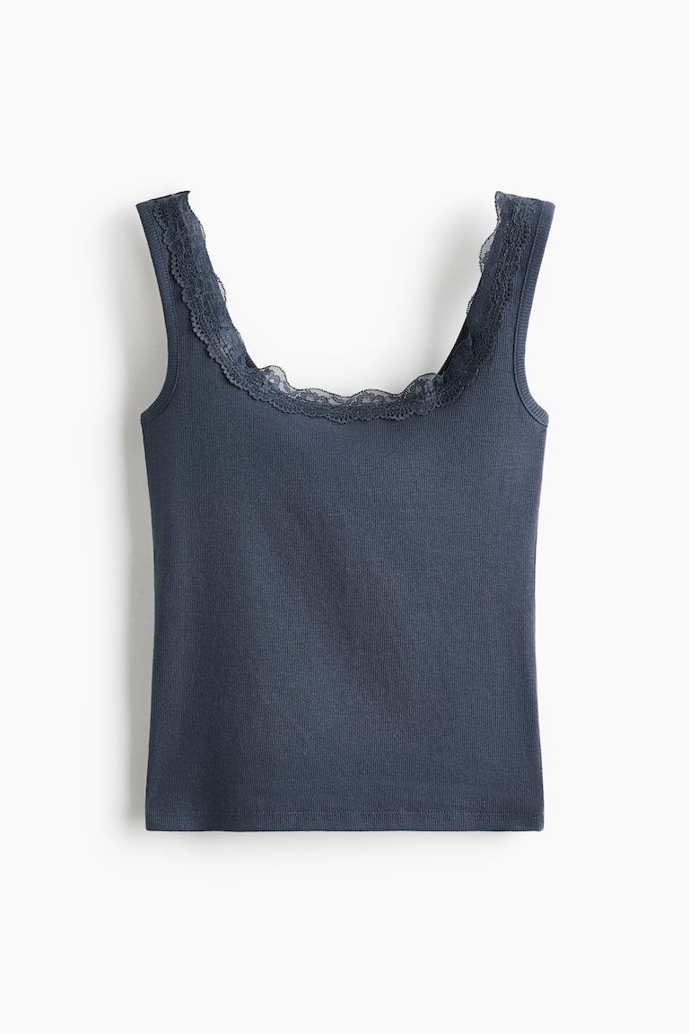 Lace-Trimmed Tank Top