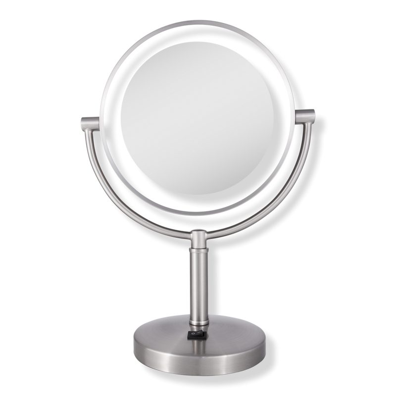 Laguna, LED Lighted Makeup Mirror with 10X/1X - Satin Nickel