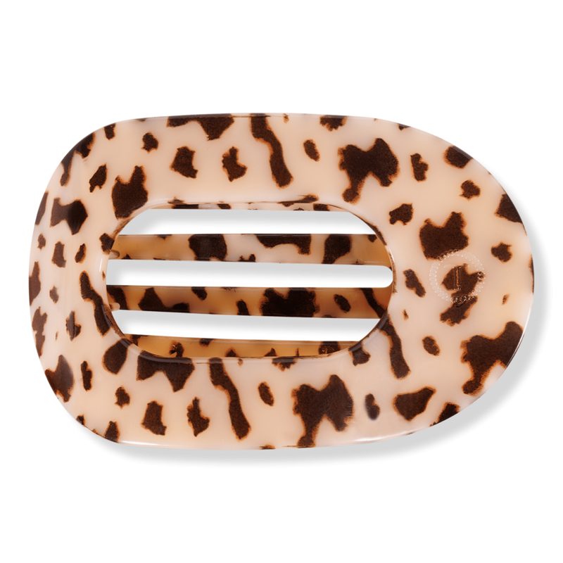 Large Flat Round Hair Clip - Blonde Tortoise