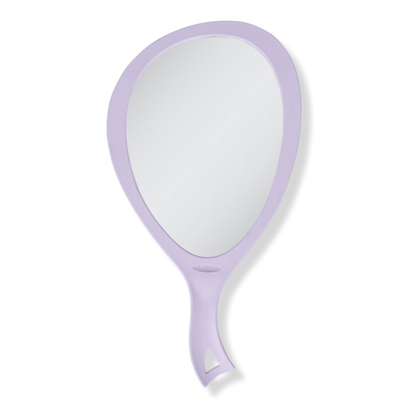 Large Teardrop Handheld Mirror with Curved Handle - Lavender