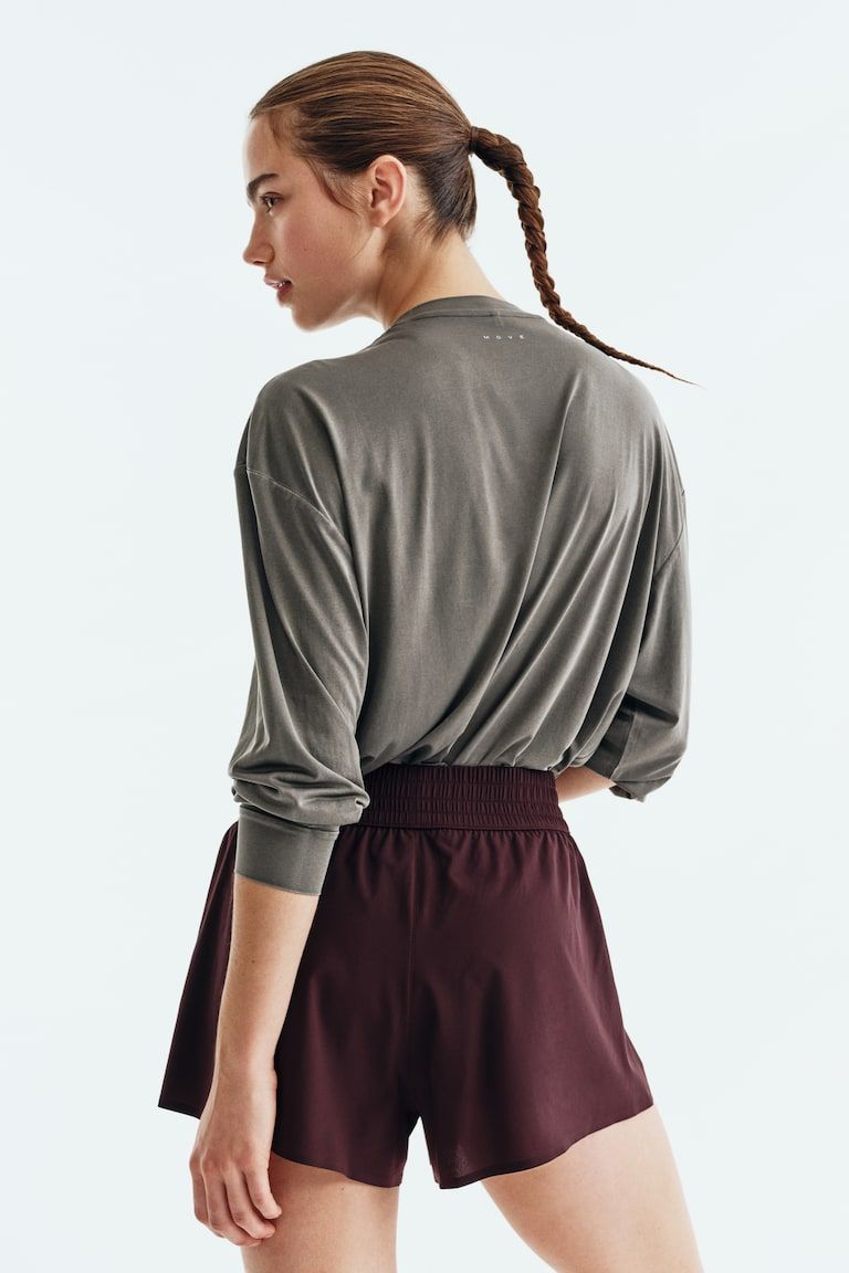 Layered Sports Shorts with Pocket