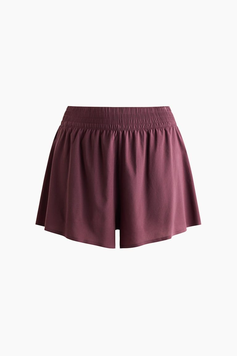 Layered Sports Shorts with Pocket