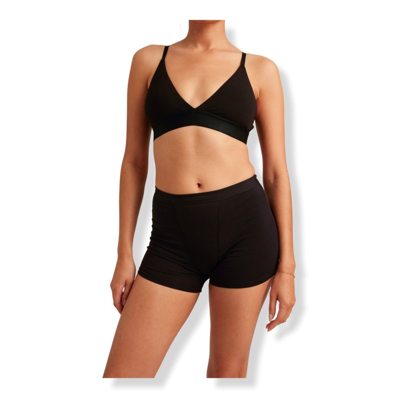 Leakproof Cotton Sleep Short - M-Volcanic Black