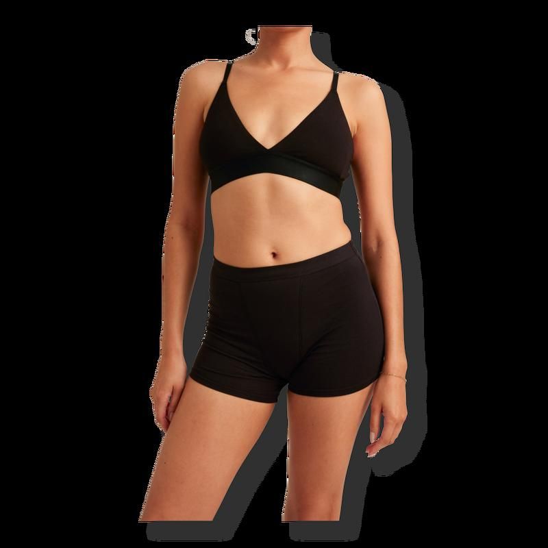 Leakproof Cotton Sleep Short - S-Volcanic Black