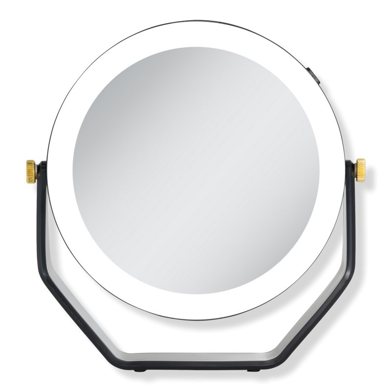 LED Lighted Makeup Mirror with 5X/1X Magnifications - Black