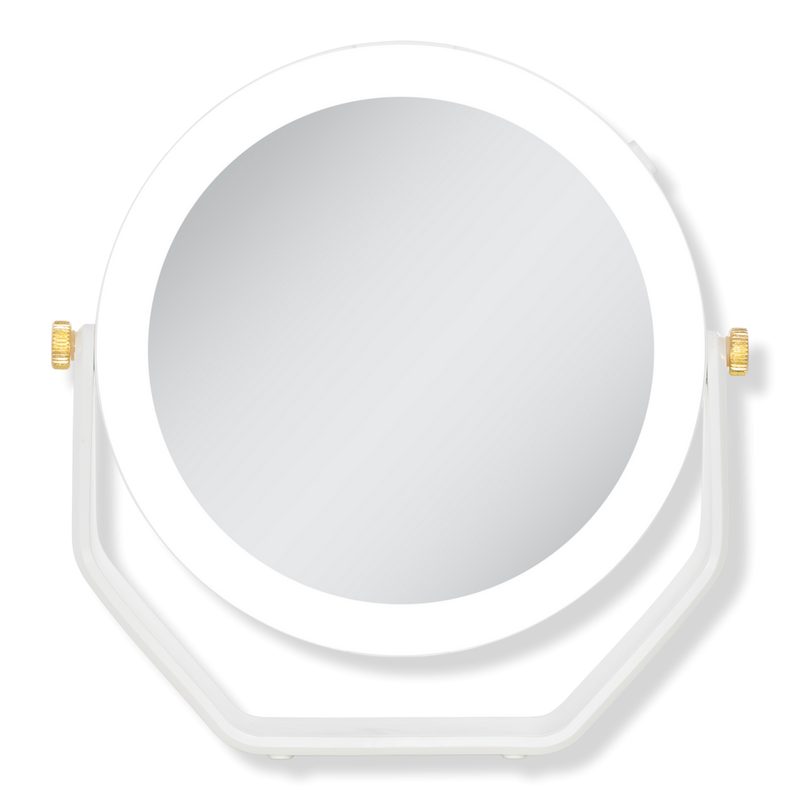 LED Lighted Makeup Mirror with 5X/1X Magnifications - White