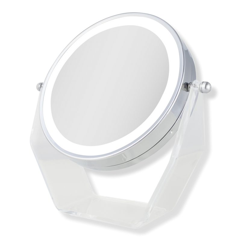 LED Lighted Makeup Mirror with Magnifications - Chrome