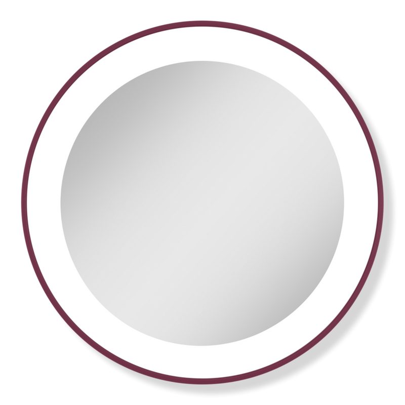 LED Ring Lighted Compact Mirror with 10X, Suction Cups - Pink