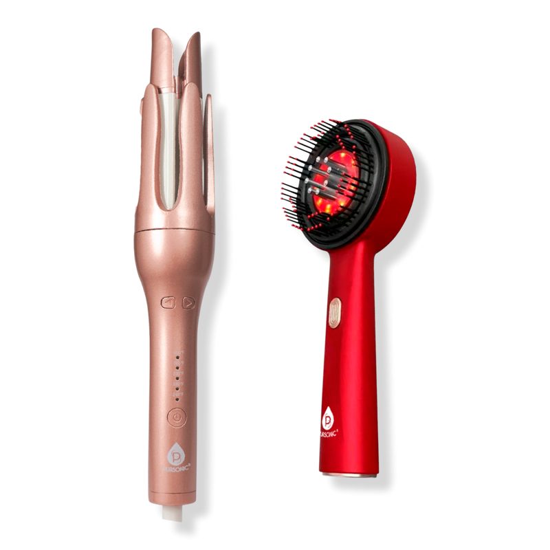 LED Scalp Therapy Brush + Professional Automatic Curling Iron