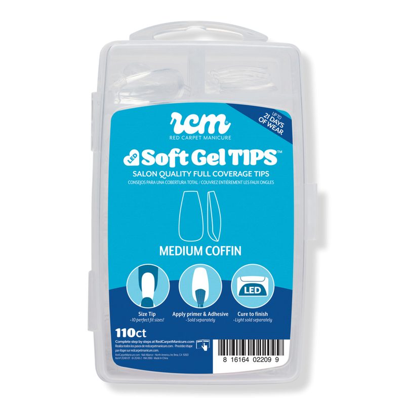 LED Soft Gel Medium Coffin Nail Tips