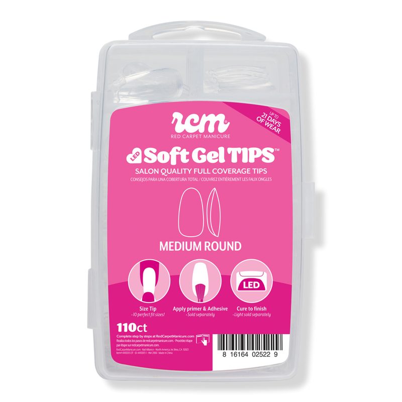 LED Soft Gel Medium Round Nail Tips