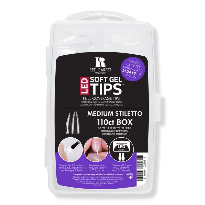 LED Soft Gel Medium Stiletto Nail Tips