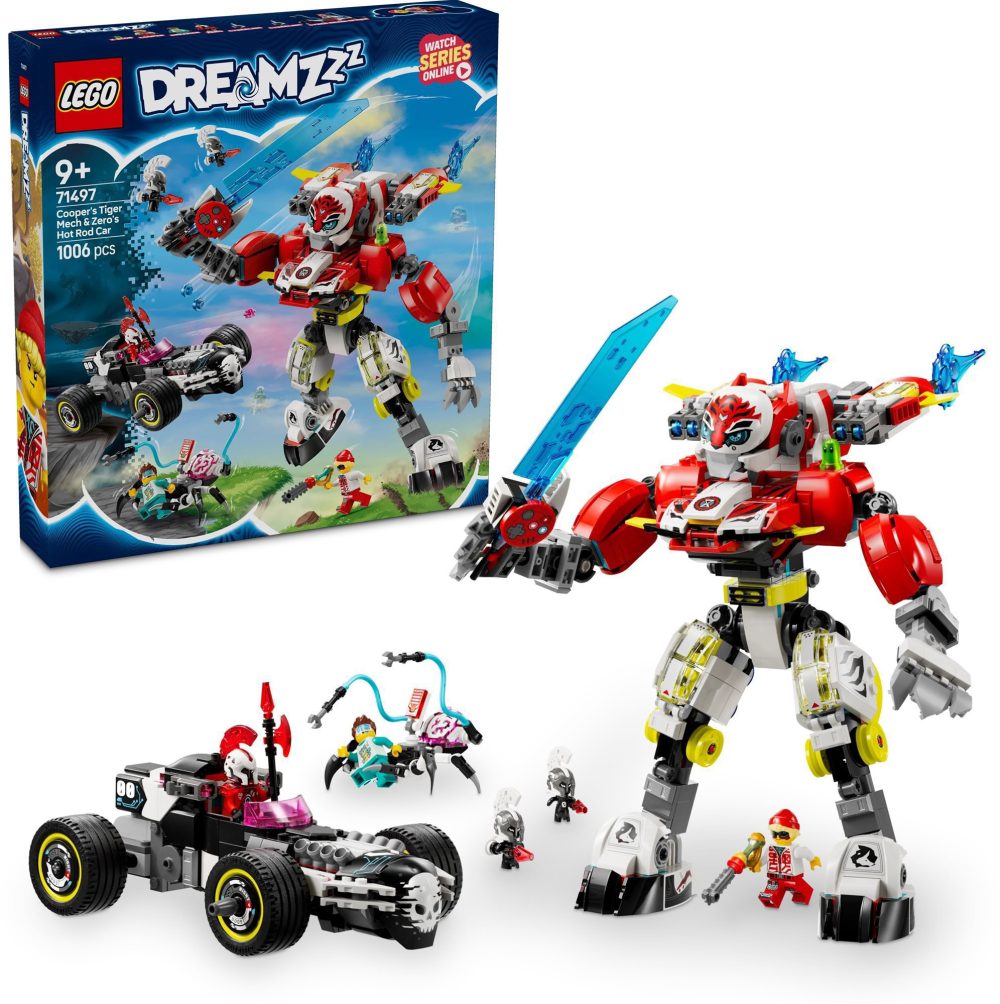 LEGO® DREAMZzz™ 71497 Cooper's Tiger Robot and Zer's Hot Rod