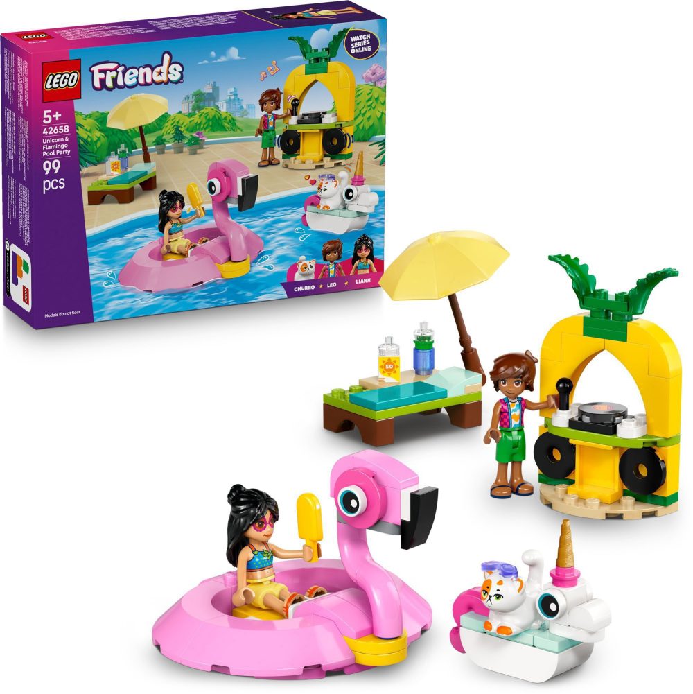 LEGO® Friends 42658 Fun at the pool with unicorn and flamingo